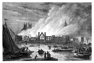 Parlamento Binalarının Yakılması, Londra, 1834 c1895 by Unbekannt