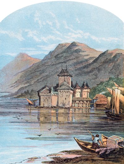 Chillon Kalesi, Cenevre Gölü, İsviçre, 1864 by Unbekannt
