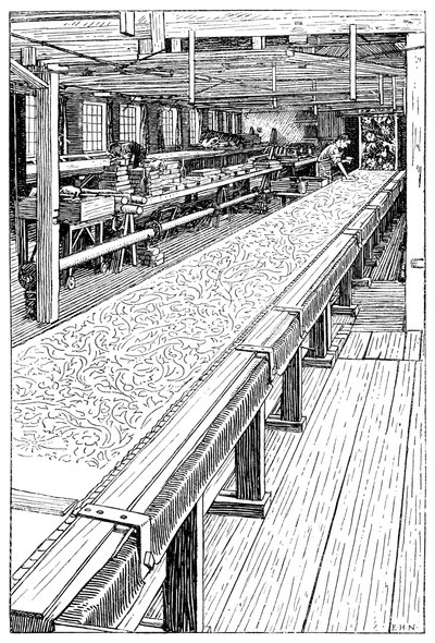 The Chintz Printing Room, Merton Abbey Mills, Londra, 1899 by Unbekannt