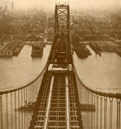 Delaware Nehri Asma Köprüsü, c1930. by Unbekannt