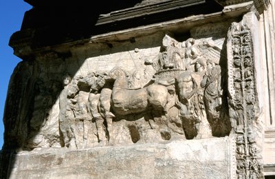 İmparator Titus birliklerine liderlik ediyor, duvar kabartması, Roma by Unbekannt