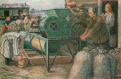 Hasat Mücadelesi: Mordva kollektif çiftliğinde tohumların ayıklanması, 1933 by Unbekannt