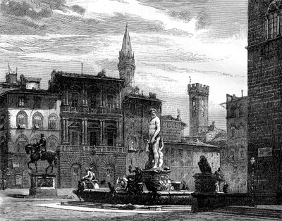 Neptün Çeşmesi, Piazza della Signoria, Floransa, İtalya, 19. yüzyıl by Unbekannt