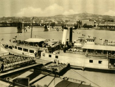 Tuna Nehri üzerindeki Franz Schubert vapuru, Linz, Yukarı Avusturya, c1935. by Unbekannt