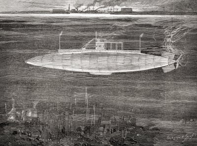 1900 yılında denize indirilen Fransız Donanması denizaltısı Gustave Zédé. by Unbekannt