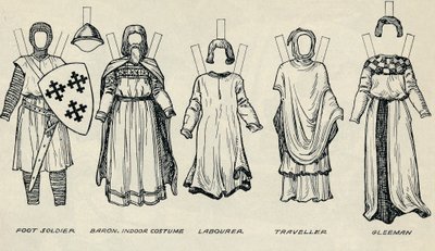 İngiliz Kostümü Galerisi: Erken Plantagenet Zamanlarında Elbise Türleri, c1934 by Unbekannt