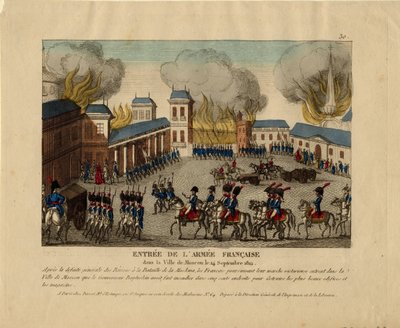 Grande Armée, Moskova şehrine girer, 1812 by Unbekannt