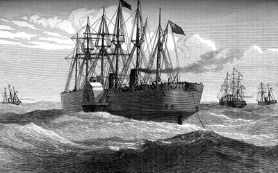 Büyük Doğu Atlantik telgraf kablosunu oynuyor, c1865, c1880 by Unbekannt