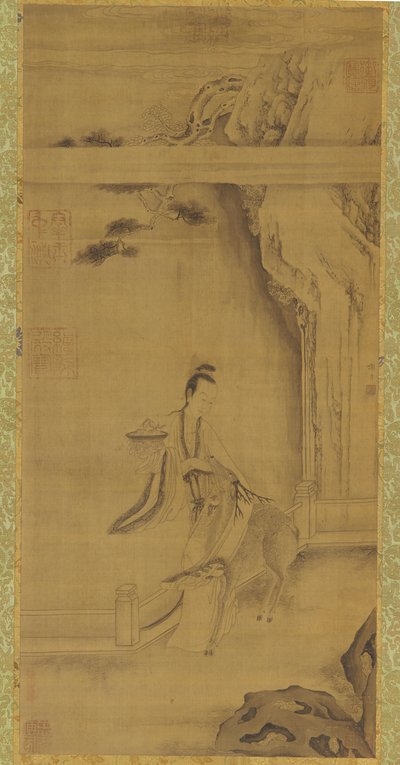 Bir Geyik ile Ölümsüz Ma Gu, Qing hanedanı, 18. yüzyıl. by Unbekannt