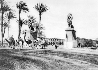 Kasr-El-Nil Köprüsü, Kahire, Mısır, 1920