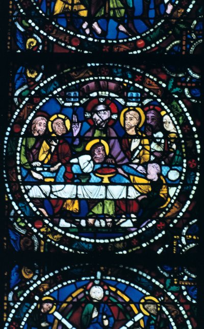 Son Akşam Yemeği, vitray, Chartres Katedrali, Fransa, 1205-1215 by Unbekannt