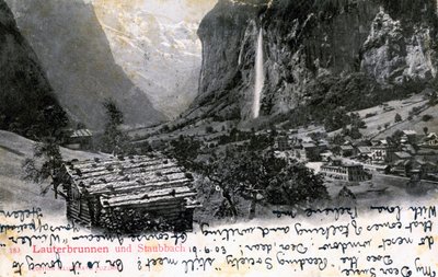 Lauterbrunnen Vadisi, Bernese Oberland, İsviçre, 1903 by Unbekannt