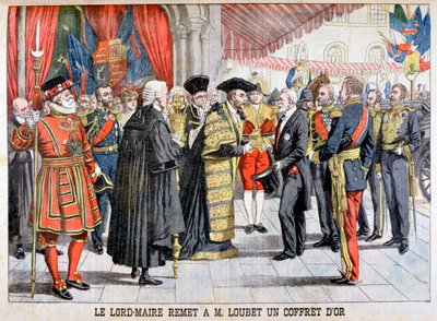 Londons Lord belediye başkanı, Bay Loubet'e altın bir kutu verir, 1903 by Unbekannt