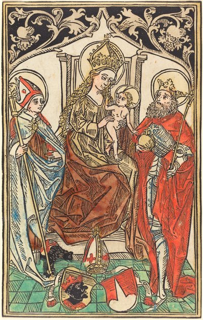 Madonna ve Çocuk Enthroned, Aziz Corbinian ve Sigismund ile, 1492. by Unbekannt