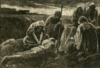 Jabesh'in Adamları, Saul ve Jonathan'ın Mezarı Üzerine Yas Tutuyor, 1890. by Unbekannt