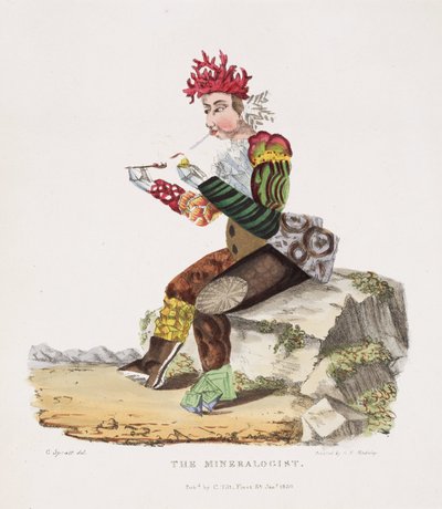 'Minerolog', elle boyanmış aquatint by Unbekannt