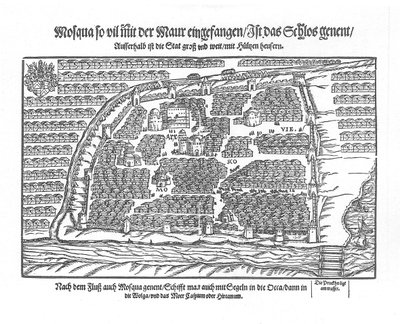 Moscouiter Harika Tarihlerinden Moskova Haritası, Sigmund von Herberstein, 1567 by Unbekannt
