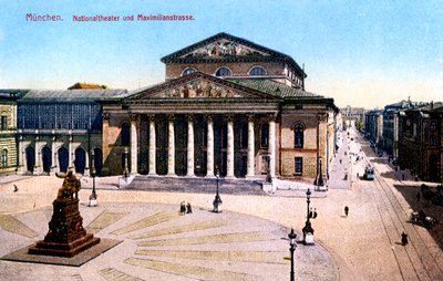 Ulusal Tiyatro ve Maximilian Strasse, Münih, Almanya, 1925 by Unbekannt
