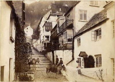 New Inn ve sokak, Clovelly, Devon, 19. yüzyılın sonları veya 20. yüzyılın başlarında by Unbekannt
