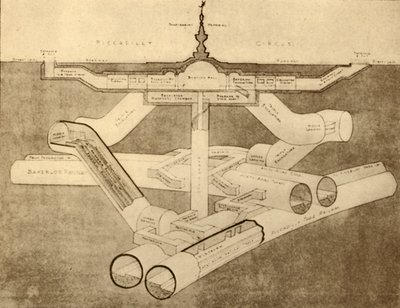 Yeni Piccadilly Circus Metro İstasyonu, 1930. by Unbekannt