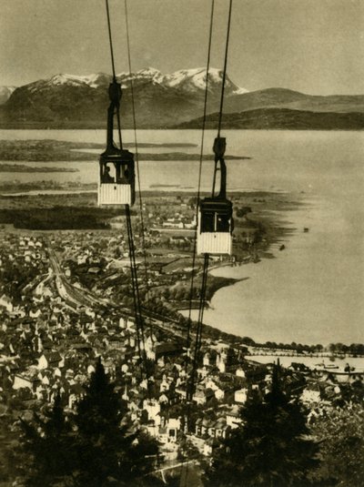 Pfänderbahn teleferiği, Bregenz, Avusturya, c1935. by Unbekannt