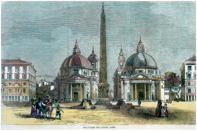 Piazza del Popolo, Roma, İtalya, c1880 by Unbekannt