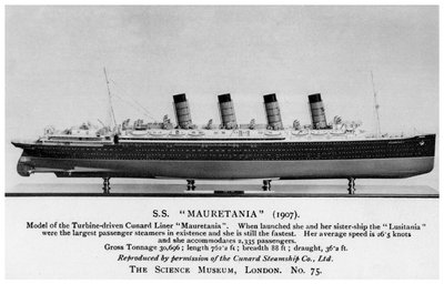 RMS Mauretania, 20. yüzyıl by Unbekannt