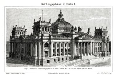 Reichstag, Berlin, Almanya, 19. yüzyıl sonu by Unbekannt
