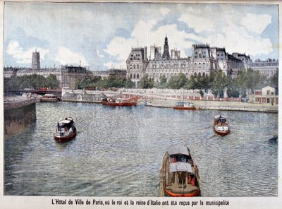 Seine Nehri ve Hotel de Ville, Paris, 1903 by Unbekannt
