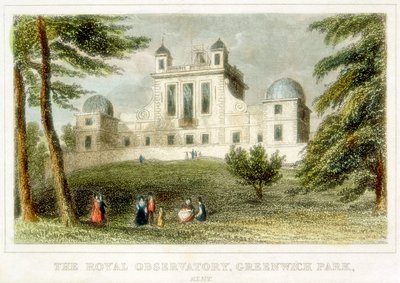Royal Greenwich Gözlemevi, Flamsteed House, Greenwich Park, Londra, c1835 by Unbekannt