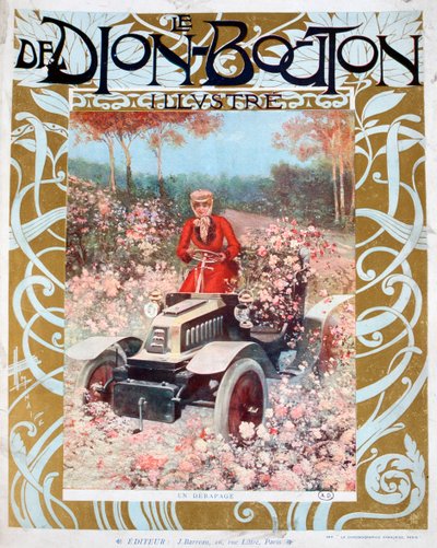 Skid, Le De Dion-Bouton dergisinden bir illüstrasyon, 1909 by Unbekannt