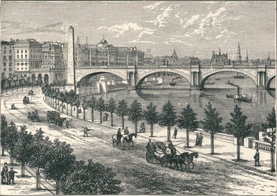 Kleopatra İğnesini gösteren Thames Dolgusu, 1896 by Unbekannt