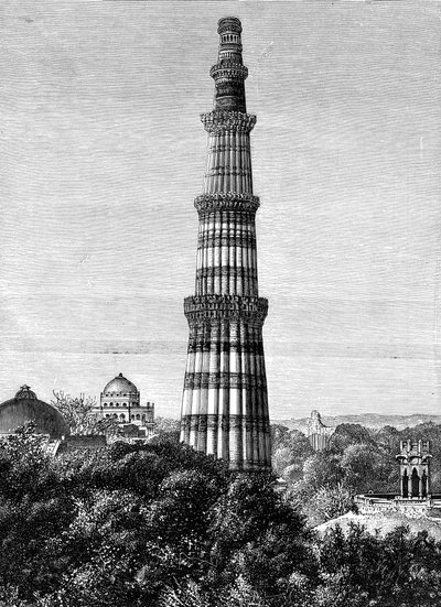 Kutar Kulesi, Delhi, Hindistan, 1895 by Unbekannt