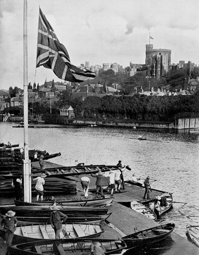 Eton College Kayıkhanesinde Union Jack Uçan Yarım direk, Berkshire, 1910 by Unbekannt