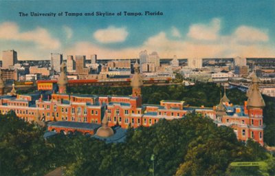 Tampa Üniversitesi ve Tampa Skyline, Florida, 1940