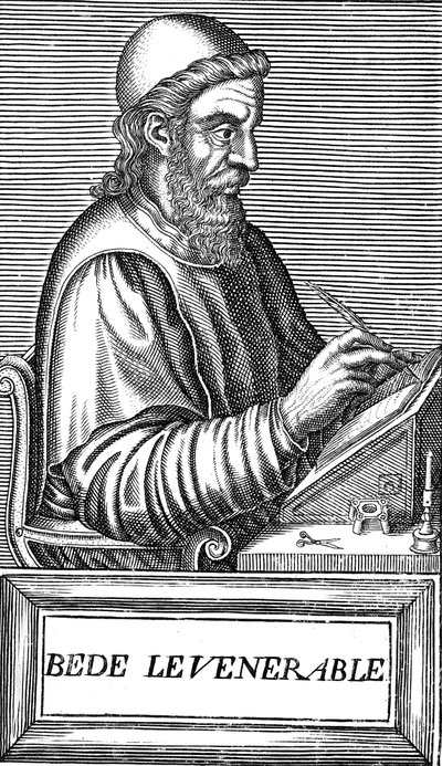 Saygıdeğer Bede c673-735, Anglo-Sakson ilahiyatçı, bilgin ve tarihçi, c1584 by Unbekannt