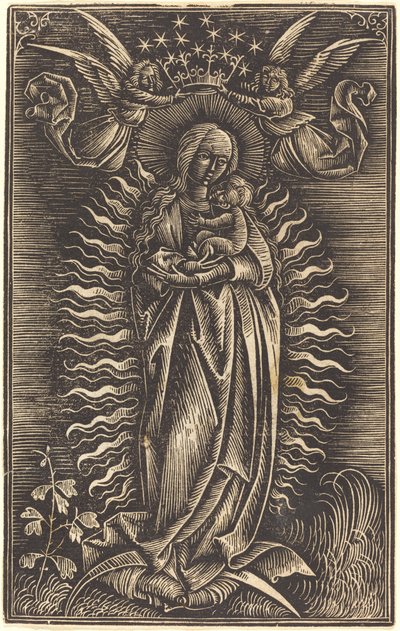 İki Melek Tarafından Taçlandırılan Bakire, c. 1500. by Unbekannt