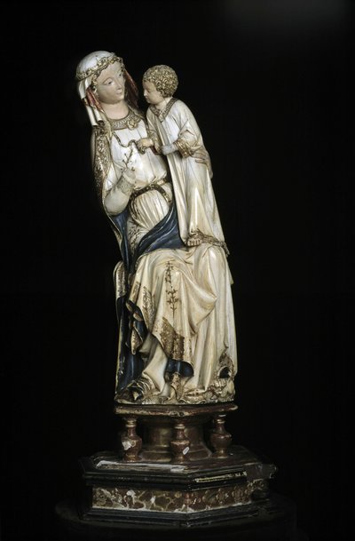 Bakire ve Çocuk İsa. 1350-1375 civarında mermer heykel. 45cm Collegiale Notre Dame. Villeneuve les Avignons (Gard). by Unbekannt