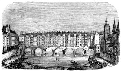 Antik Pont aux Changers, Paris, Fransa, c16. yüzyıl 1849 by Unbekannt