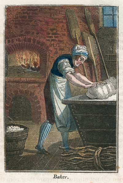 Un kutusunun kapağında hamur yoğuran fırıncı, 1823 by Unbekannt