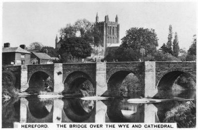 Wye ve katedral üzerindeki köprü, Hereford, 1936 by Unbekannt