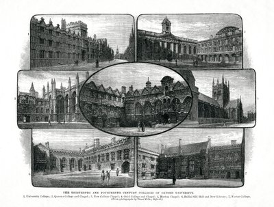 Oxford Üniversitesi kolejleri, 1895 by Unbekannt