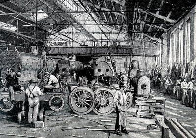 Baldwin Lokomotif Fabrikalarının yapım atölyesi. by Unbekannt