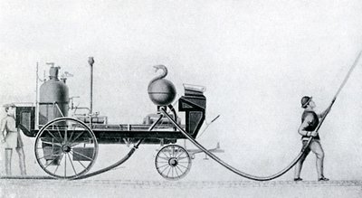 İlk buharlı itfaiye aracı, c1830 by Unbekannt