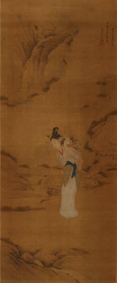 Çiçek sepeti ile tanrıça Magu, Qing Hanedanlığı 1645-1911 by Unbekannt
