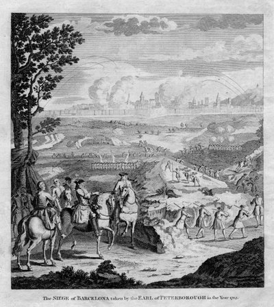 1705 yılında Peterborough Kontu tarafından alınan Barselona kuşatması by Unbekannt