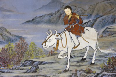 Zen Budizminin On Öküz Sürüsü Resmi aydınlanmanın aşamalarını temsil ediyor Eve Öküz