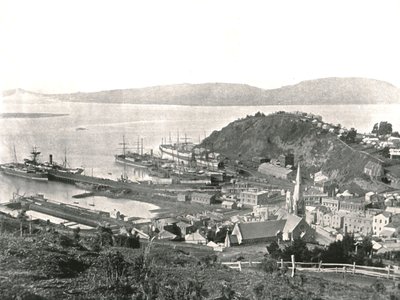 Kasaba ve liman, Port Chalmers, Yeni Zelanda, 1895. by Unbekannt