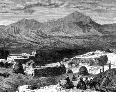 Gharzen köyü ve Kürdistan Dağları, 19. yüzyıl by Unbekannt