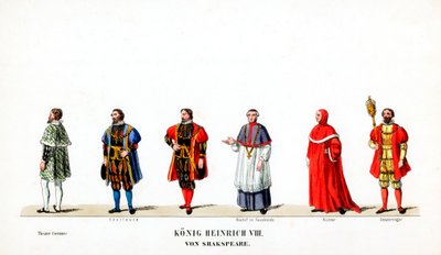 Shakespeare'in oyunu için tiyatro kostümü tasarımları, Henry VIII, 19. yüzyıl by Unbekannt
